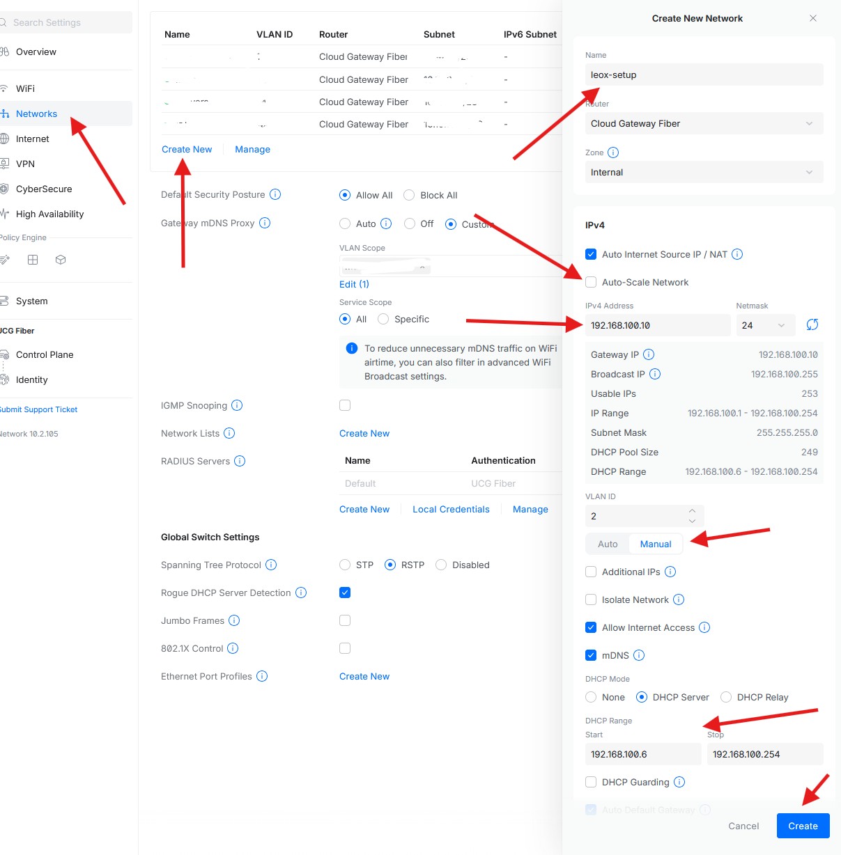 Unifi Gateway Fiber network