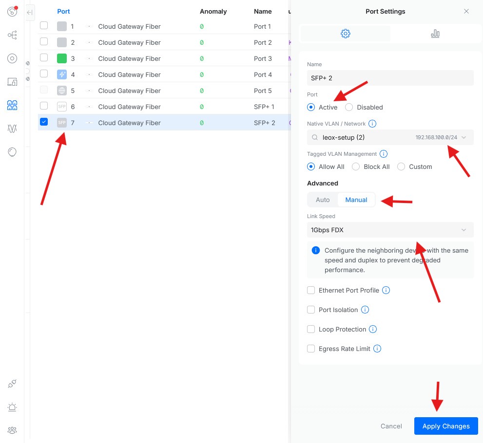 Unifi Gateway Fiber SFP port